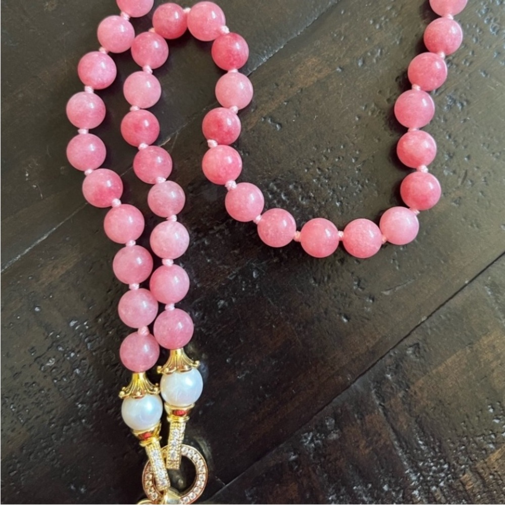 Authentic Louis Vuitton Pink Trunk & Bags Natural Gems Necklace - Picture 6 of 6